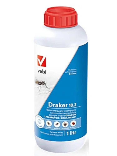 Draker 10.2 1 l – profesjonalny preparat biobójczy na komary, muchy, pluskwy, kleszcze i mrówki