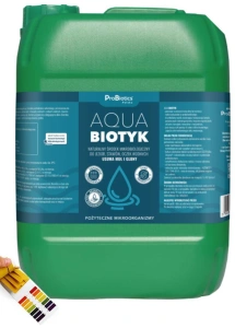 Bakterie do stawu, oczka na muł i glony AquaBiotyk 20 l Mikrobiotyk do stawu+ Paski pH