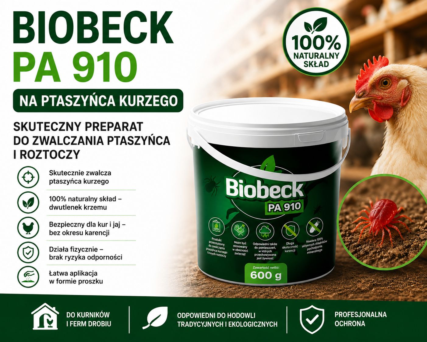 Biobeck PA 910 Na Ptaszyńca 600 g – Preparat na Ptaszyńca Kurzego
