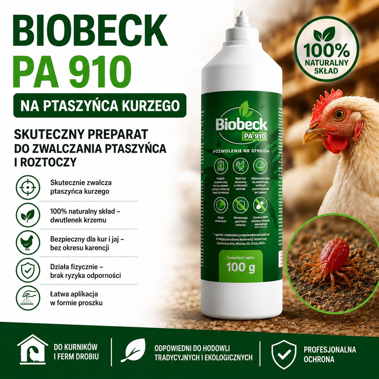Biobeck PA 910 Na Ptaszyńca 100 g – Preparat na Ptaszyńca Kurzego
